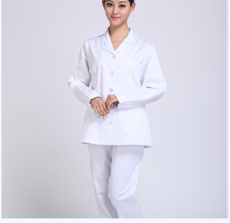 女醫(yī)生分體秋冬裝白se 醫(yī)師長(zhǎng)袖冬裝實(shí)驗(yàn)藥店實(shí)習(xí)護(hù)士服裝
